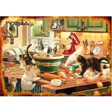 Webcenter 25CMX35CM Ahşap Tablo Mutfak Için Kedili Tablo