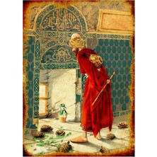 Webcenter Ahşap Tablo Kaplumbağa Terbiyecisi  20 x 30 cmCM