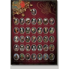 Webcenter Ahşap Tablo Osmanlı Padişahları Art Mdf POSTER 20 x 30 cm