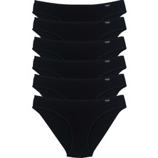 Bluence Siyah Düşük Bel Likralı Pamuklu Slip 6 Adet