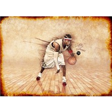 Webcenter 20CMX30CM Ahşap Tablo Genç Odası Için Basketbol Temalı