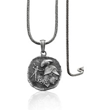 Bysilverstone 925 Ayar Gümüş  Büyük Iskender Tetradrachm Kolye