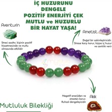 Mystic Energy Mutluluk,İç Huzur,Pozitif Enerji Doğal Taş Tılsım Bilekliği