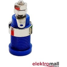 Elektromall 4mm Korumalı Mavi Born Jack - 5 Adet