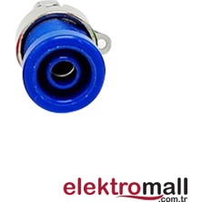 Elektromall 4mm Korumalı Mavi Born Jack - 5 Adet