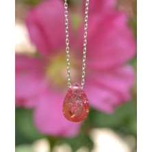 Adal Silver Pembe Damla Buzlu Zirkon Taşlı 925 Ayar Gümüş Kolye