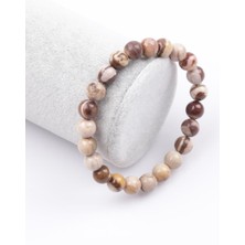 Alibaba Doğaltaş Leopard Skin Jasper Doğal Taş Bileklik 8 mm Küre Kesim