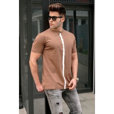 Madmext Baskılı Kahverengi T-Shirt 5378