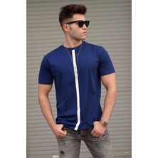 Madmext Baskılı Lacivert T-Shirt 5378