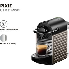 Nespresso C61 Pixie Titan Kahve Makinesi, Gümüş