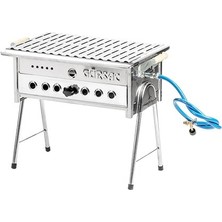 GÜRSAÇ Büyük Boy Tüplü Mangal Prati̇k Dumansiz Mangal Lav Taşli Ayakli Mangal