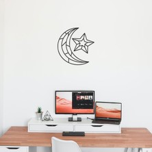 Lamizon Ay Yıldız Tasarımlı Geometrik Şekilli Dekoratif Metal Tablo