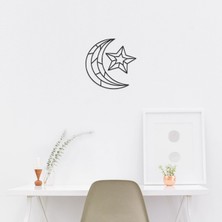 Lamizon Ay Yıldız Tasarımlı Geometrik Şekilli Dekoratif Metal Tablo