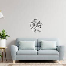 Lamizon Ay Yıldız Tasarımlı Geometrik Şekilli Dekoratif Metal Tablo