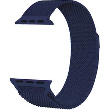 Kupa Apple Watch Uyumlu Seri 1/2/3/4/5/6/se 44MM Metal Kordon Tel Örgü Tasarım Mıknatıslı Renkli Şık Kayış