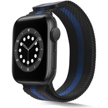 Kupa Apple Watch Uyumlu Seri 1/2/3/4/5/6/se 44MM Metal Kordon Tel Örgü Tasarım Mıknatıslı Renkli Şık Kayış