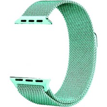 Kupa Apple Watch Uyumlu Seri 1/2/3/4/5/6/se 44MM Metal Kordon Tel Örgü Tasarım Mıknatıslı Renkli Şık Kayış