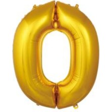 Eğlence Marketi 16 Inç 35 cm Altın Rakam Folyo Balon 0