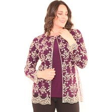 Ladies First Büyük Beden 2671 Patlıcan Ikili Takım