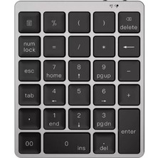 HUA3C N960 28 Tuşlu Şarj Edilebilir Bluetooth Alüminyum Alaşımlı Klavye - Siyah (Yurt Dışından)