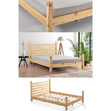 Zerka Concept Elegans Ithal Çam Masif Ahşap Başlıklı Karyola 150 x 200 cm