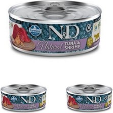 N&D Nd Natural Ton Balığı ve Karidesli Kedi Konservesi 80 gr x 3 Adet