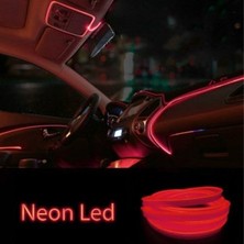 Şüscar Oto Araç Araba Içi Torpido Ledi Renkli Ip Neon Ip LED 2 Metre Kırmızı