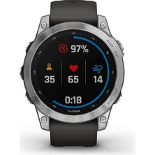 Garmin Fenix 7 Gümüş Multisport Akıllı Saat Siyah