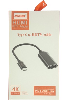 Powergate PG-TTH03 Type-C To HDMI Ultahd 4k, Çevirici Adaptör