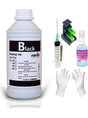 Forprint Canon E414 -E474 -E484-E464 Uyumlu Mürekkep 1000 ml Siyah