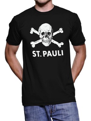 TakeTshirt St.pauli Skull Tişört Siyah Unisex