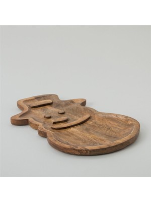 Chakra Snowman Servis Tabağı 45X30 cm Natural