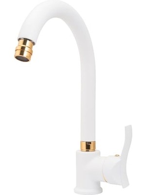 Polisu Gold Kuğu Eviye Batarya Beyaz Krom