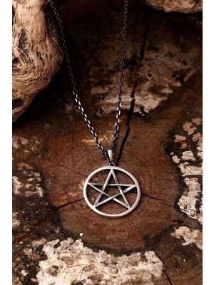 Takılingo 925 Ayar Gümüş Pentagram Unisex Kolye