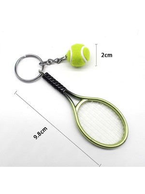 Hayalim Kapımda Buffer® Gerçekçi Tenis Raketi Tasarımlı Şık Anahtarlık Kolye Çanta Süsü Tennis Keychain