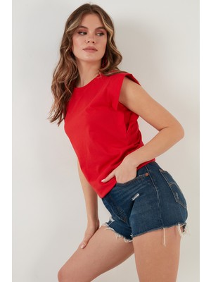Lela  Pamuklu Bisiklet Yaka Kolsuz T Shirt Bayan T Shirt 5864019