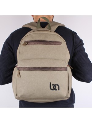 Bagacar 130 Kanvas Siyah Laptoplu Günlük Okul Sırt Çantası