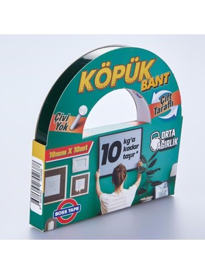 Geseus Boss Köpük Bant Montaj Aksesuar Yapıştırma Bandı 18MMX10MT-10KG Taşır