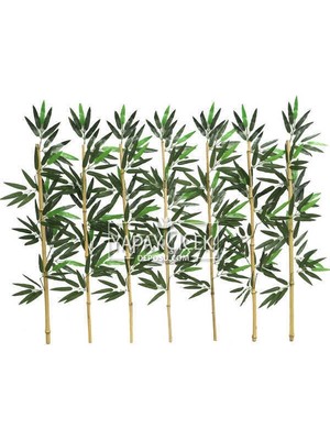 Yapay Çiçek Deposu Kumaş Yapraklı Doğal Bambu 80-95 cm (7 Adet)
