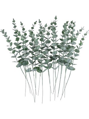 Eucyptus Yeşillik Yeşil Bitki Sahte Yerel Çiçek Düğün Dekor Için 18 Adet