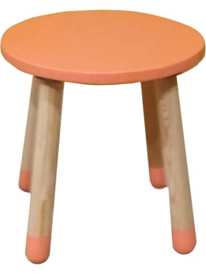 Wood & Joy Doğal Ahşap Renkli Çocuk Tabure (Sorbe)