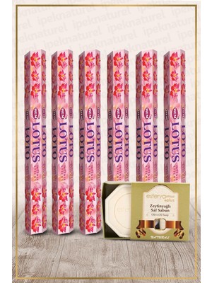 İpek Naturel Hem Lotus Nilüfer Kokulu 6'lı Tütsü ve Esterya Çörek Otu Sabunu