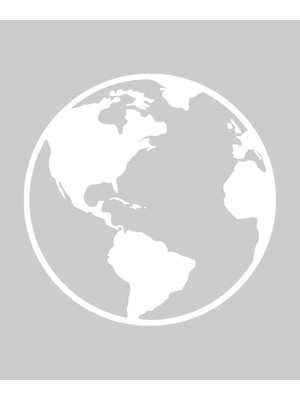 Stickrmarket | Yuvarlak Dünya Haritası | Araba Laptop Duvar Folyo Sticker (Beyaz)