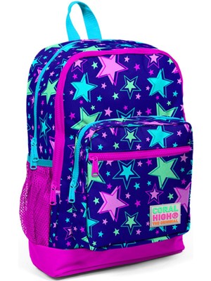 Coral High Kids Saks Yıldız Desenli Dört Bölmeli Okul Sırt Çantası 23468