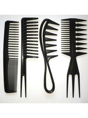 Croc 4'lü Şekillendirici Tarak Seti – Ergonomik ve Dayanıklı Plastik, Kuaför ve Evde Profesyonel Saç Şekillendirme