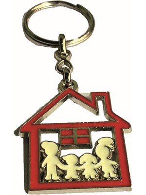 Hellove Metal Aile Anahtarlık Çekirdek Aile Çanta Süsü Hediyelik Anahtarlık