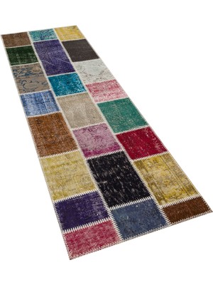 Sempati Halı Eskitme El Dokuma Patchwork Halı 80 x 250 cm 5885