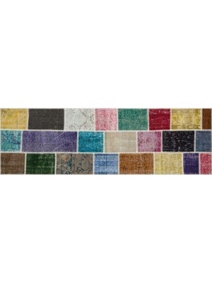 Sempati Halı Eskitme El Dokuma Patchwork Halı 80 x 250 cm 5885