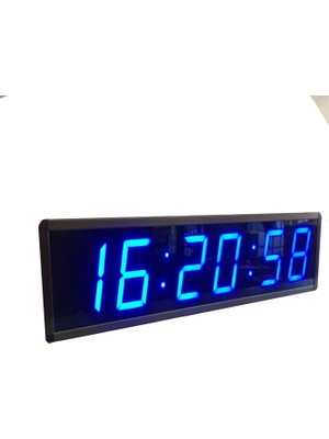 Sanec Saniyeli Dijital Duvar Saati (Kasa Ölçüsü 17X50CM)-MAVI