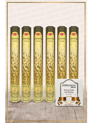 İpek Naturel Hem Cardamom Kakule Kokulu 6 Lı Tütsü ve Esterya Plus Sabunu